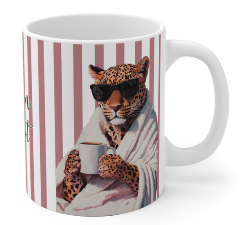 Freche leopard tasse gestreift - tasse,