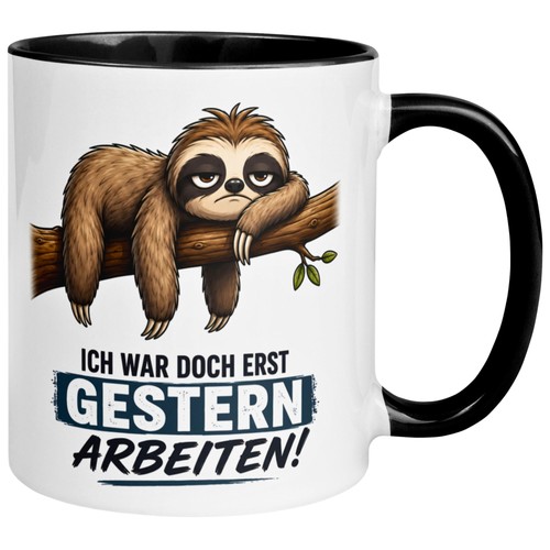 Tasse faultier ich war - tasse, –
