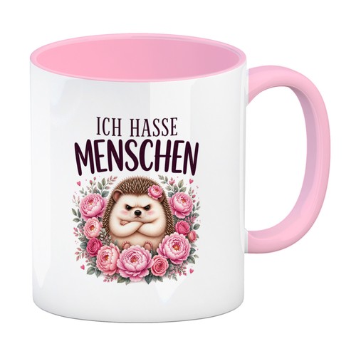 Kaffeebecher rosa igel - rosa,