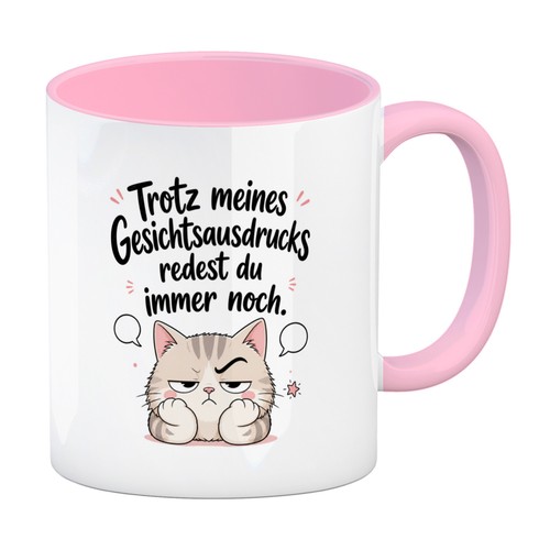 Kaffeebecher rosa katze - rosa,