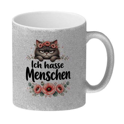 Glitzer kaffeebecher ich hasse - glitzer-kaffeebecher,