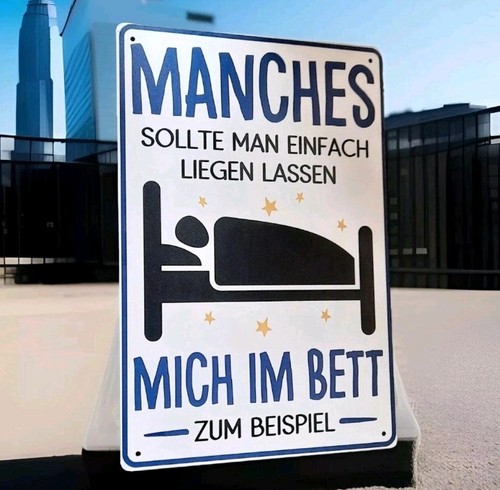 Blechschild bett liegen - blechschild, lassen