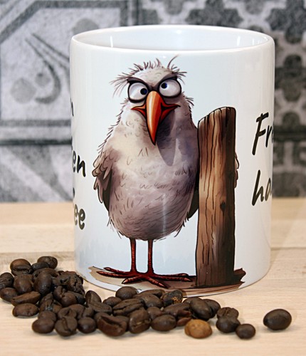 Morgenmuffel tasse mit möwe - morgenmuffel-tasse,