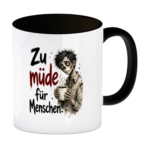 Kaffeebecher schwarz zombie - kaffeebecher,