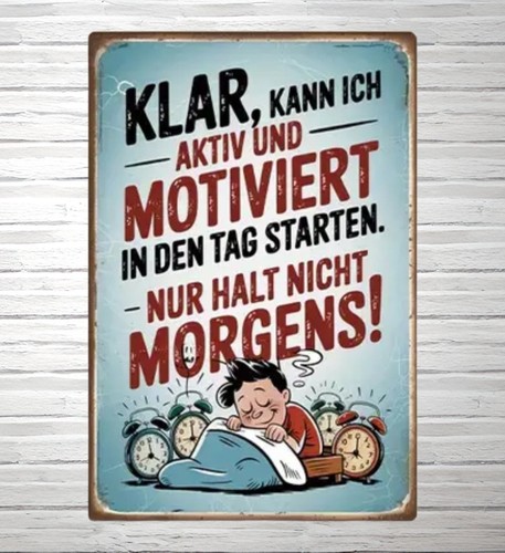 Blechschild motiviert nur - blechschild,